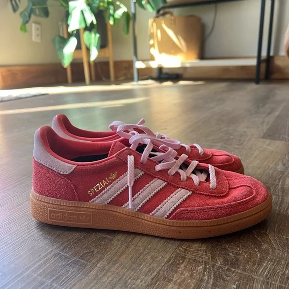 Adidas Women’s Red and Pink Spezial Sneakers - Picture 2 of 5